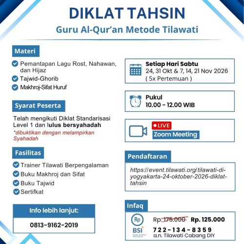 Mantap Bacaannya, Berkualitas Gurunya: Ikuti Diklat Tahsin Guru Al Qur’an Metode Tilawati
